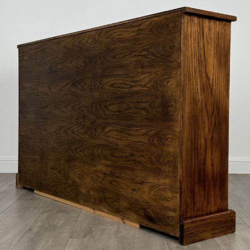 VINTAGE 20TH CENTURY FINE QUALITY OPEN BOOKCASE IN OAK - ADDITIONAL PHOTO 6