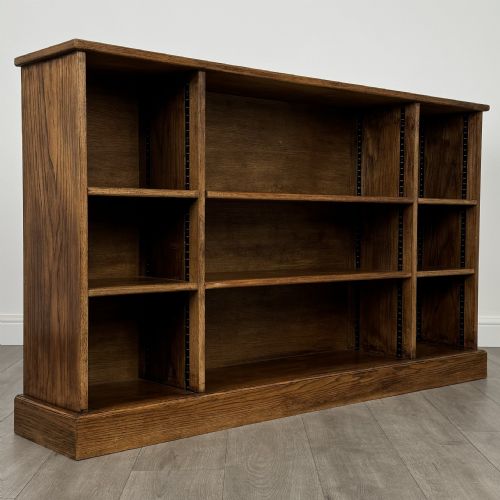 VINTAGE 20TH CENTURY FINE QUALITY OPEN BOOKCASE IN OAK - ADDITIONAL PHOTO 8