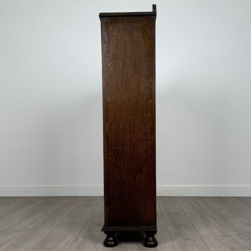 ANTIQUE 20TH CENTURY GOOD QUALITY DISPLAY CABINET IN OAK - ADDITIONAL PHOTO 3