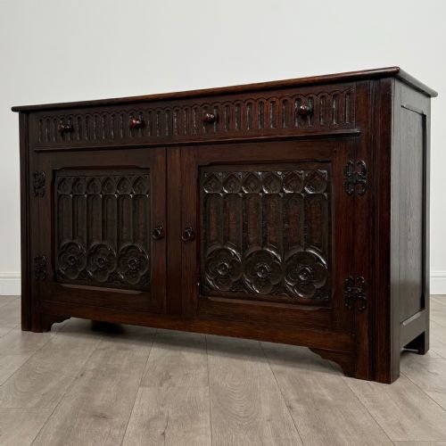 ANTIQUE 20TH CENTURY GOOD QUALITY SIDEBOARD IN OAK - ADDITIONAL PHOTO 2