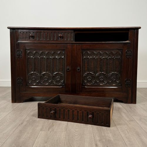 ANTIQUE 20TH CENTURY GOOD QUALITY SIDEBOARD IN OAK - ADDITIONAL PHOTO 10