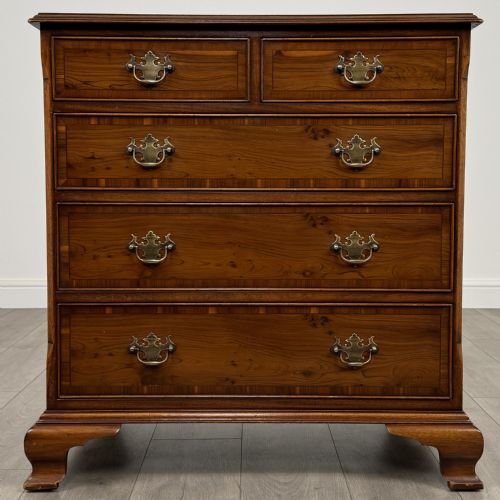 antique 20th century chest of drawers in yew wood - CATEGORY: ANTIQUE CHEST OF DRAWERS - DATED EDWARDIAN