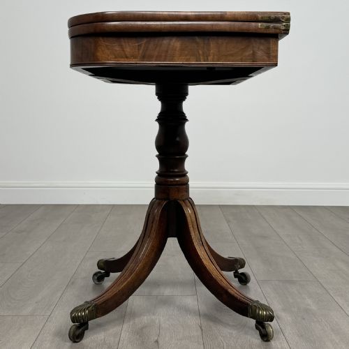 fig 2. Antique 19th Century Fold Over Tea Table In Mahogany
