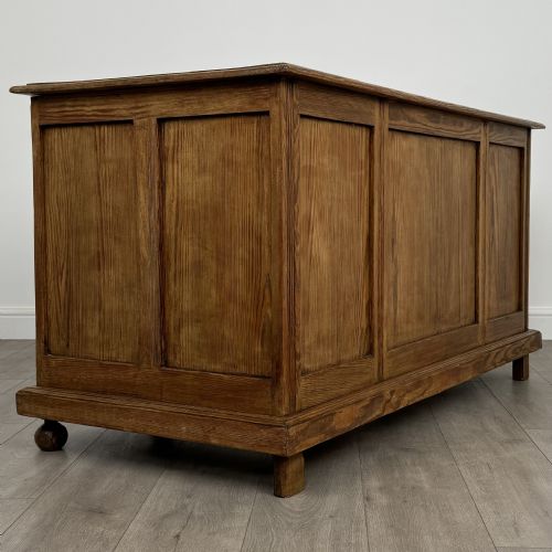 ANTIQUE 20TH CENTURY FINE QUALITY DESK IN PITCH PINE - ADDITIONAL PHOTO 4