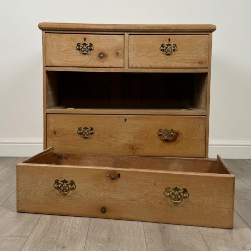 ANTIQUE 19TH CENTURY PINE CHEST OF DRAWERS - ADDITIONAL PHOTO 9