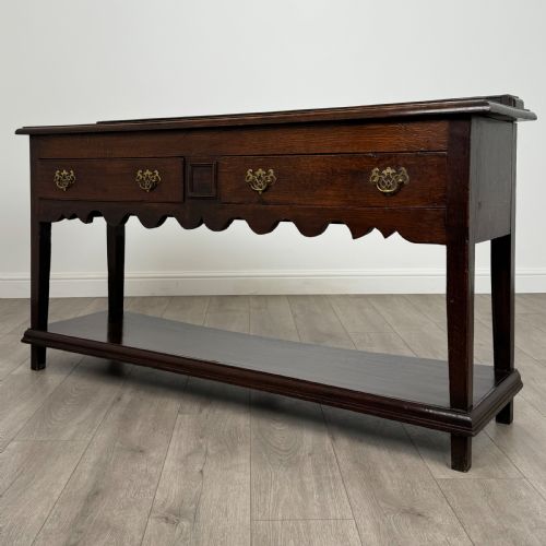 ANTIQUE 18TH CENTURY GOOD QUALITY DRESSER BASE IN OAK - ADDITIONAL PHOTO 1
