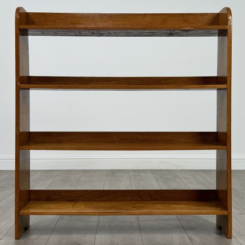 ANTIQUE 20TH CENTURY GOOD QUALITY OPEN BOOKCASE IN OAK - ADDITIONAL PHOTO 1