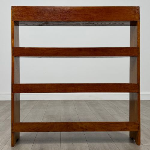 ANTIQUE 20TH CENTURY GOOD QUALITY OPEN BOOKCASE IN OAK - ADDITIONAL PHOTO 4