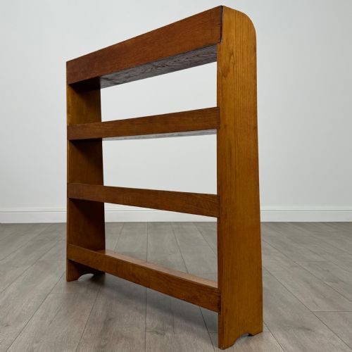 ANTIQUE 20TH CENTURY GOOD QUALITY OPEN BOOKCASE IN OAK - ADDITIONAL PHOTO 6