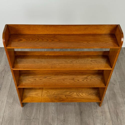 ANTIQUE 20TH CENTURY GOOD QUALITY OPEN BOOKCASE IN OAK - ADDITIONAL PHOTO 9