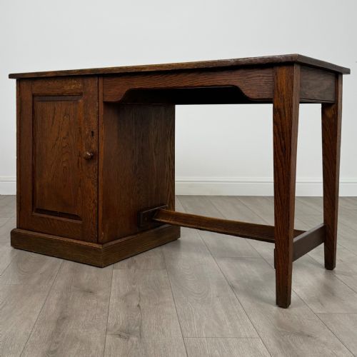 ANTIQUE 20TH CENTURY GOOD QUALITY DESK IN OAK - ADDITIONAL PHOTO 2