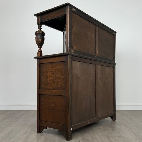 ANTIQUE 20TH CENTURY COURT CUPBOARD IN OAK - ADDITIONAL PHOTO 4