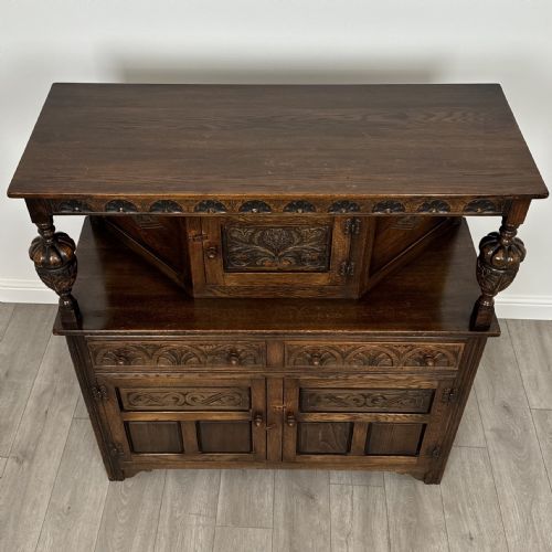 ANTIQUE 20TH CENTURY COURT CUPBOARD IN OAK - ADDITIONAL PHOTO 10