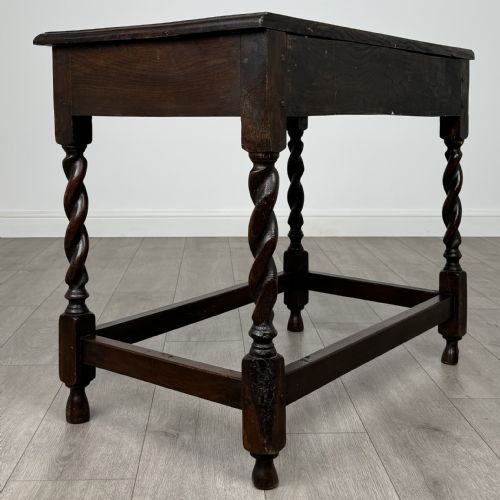 ANTIQUE 20TH CENTURY BARLEY TWIST SIDE TABLE IN OAK - ADDITIONAL PHOTO 3