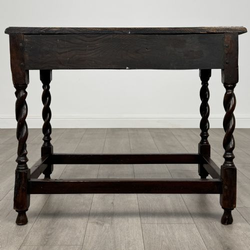 ANTIQUE 20TH CENTURY BARLEY TWIST SIDE TABLE IN OAK - ADDITIONAL PHOTO 4