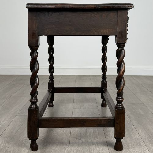 ANTIQUE 20TH CENTURY BARLEY TWIST SIDE TABLE IN OAK - ADDITIONAL PHOTO 5