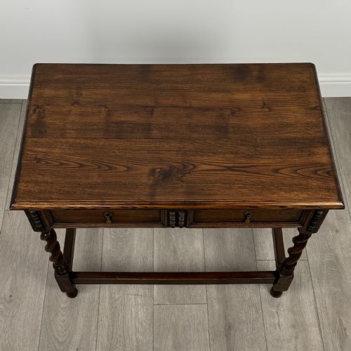 ANTIQUE 20TH CENTURY BARLEY TWIST SIDE TABLE IN OAK - ADDITIONAL PHOTO 8