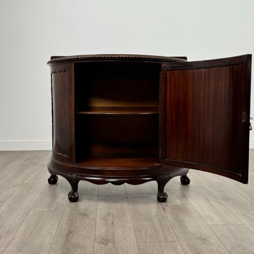 ANTIQUE 20TH CENTURY DEMILUNE CUPBOARD IN MAHOGANY - ADDITIONAL PHOTO 1