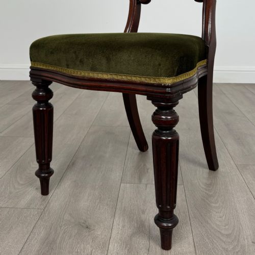 ANTIQUE 19TH CENTURY SET OF 4 MAHOGANY DINING CHAIRS - ADDITIONAL PHOTO 4