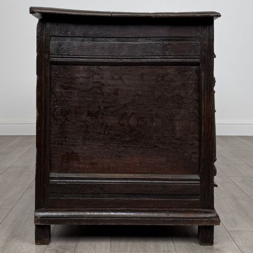 ANTIQUE 18TH CENTURY JACOBEAN MULE CHEST IN OAK - ADDITIONAL PHOTO 6