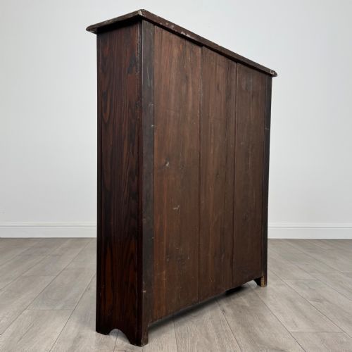 ANTIQUE 19TH CENTURY SMALL CARVED OAK BOOKCASE - ADDITIONAL PHOTO 4