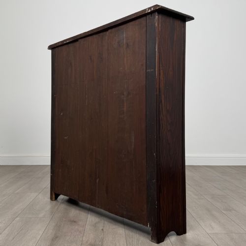 ANTIQUE 19TH CENTURY SMALL CARVED OAK BOOKCASE - ADDITIONAL PHOTO 6