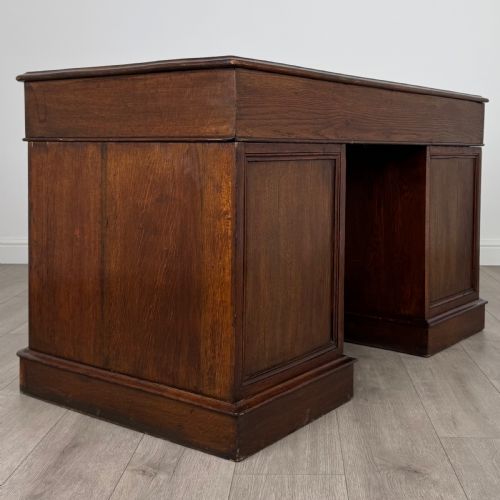 ANTIQUE 19TH CENTURY PEDESTAL DESK IN OAK - ADDITIONAL PHOTO 3