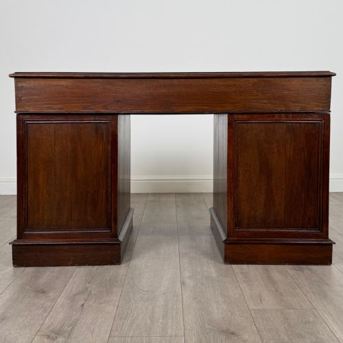 ANTIQUE 19TH CENTURY PEDESTAL DESK IN OAK - ADDITIONAL PHOTO 4