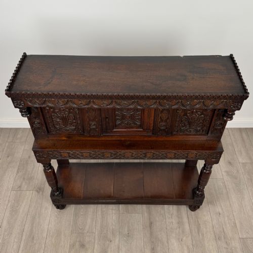 ANTIQUE 17TH CENTURY FINE QUALITY CARVED OAK CUPBOARD - ADDITIONAL PHOTO 9