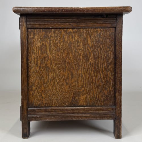 ANTIQUE 20TH CENTURY CARVED OAK BLANKET BOX - ADDITIONAL PHOTO 6