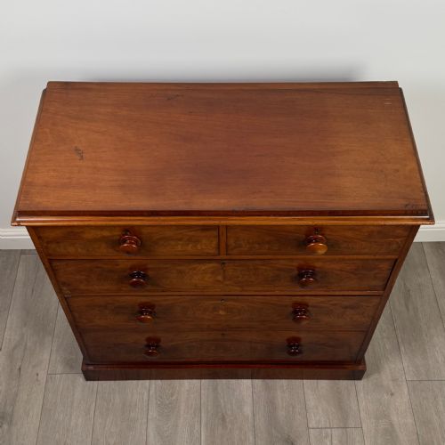 ANTIQUE 19TH CENTURY GOOD QUALITY MAHOGANY CHEST OF DRAWERS - ADDITIONAL PHOTO 8