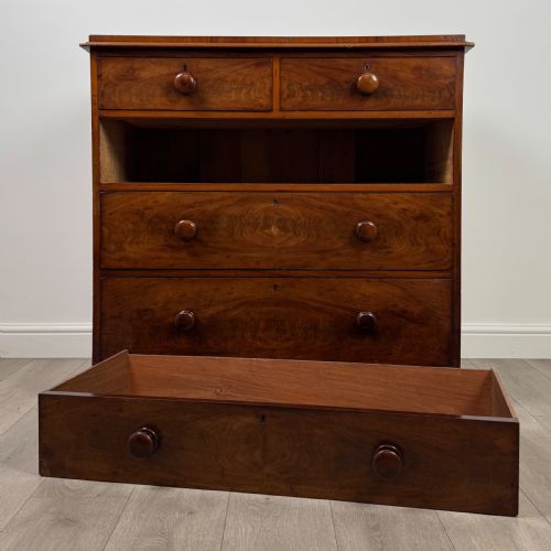 ANTIQUE 19TH CENTURY GOOD QUALITY MAHOGANY CHEST OF DRAWERS - ADDITIONAL PHOTO 9