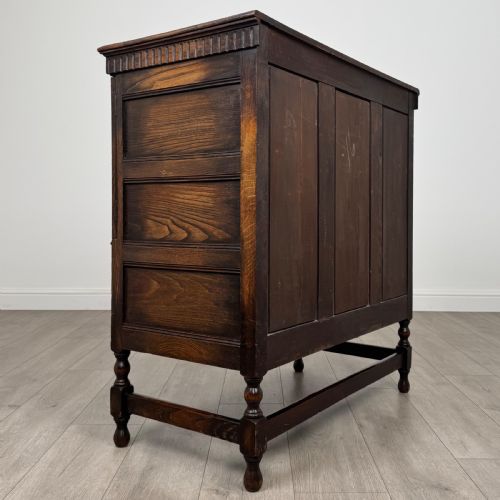 ANTIQUE 20TH CENTURY GOOD QUALITY FITTED CUPBOARD IN OAK - ADDITIONAL PHOTO 5