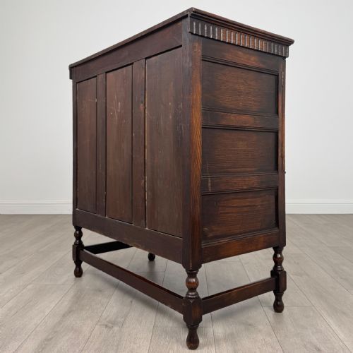 ANTIQUE 20TH CENTURY GOOD QUALITY FITTED CUPBOARD IN OAK - ADDITIONAL PHOTO 7