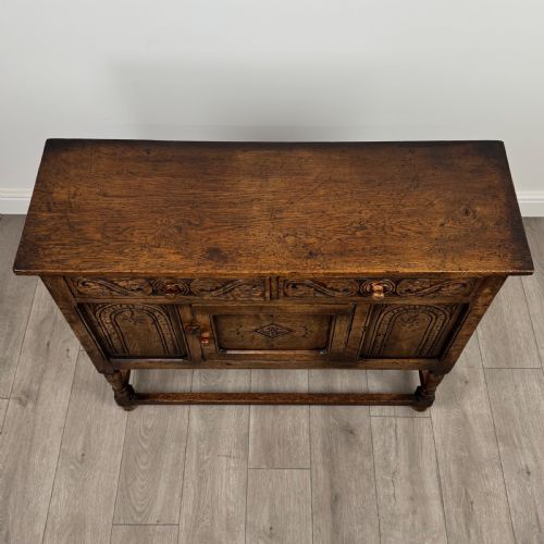 ANTIQUE 20TH CENTURY GOOD QUALITY SMALL OAK SIDEBOARD - ADDITIONAL PHOTO 9