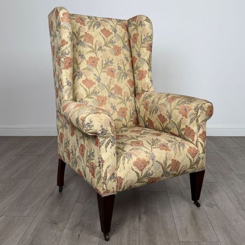 ANTIQUE 19TH CENTURY WINGBACK ARMCHAIR IN MAHOGANY - ADDITIONAL PHOTO 6