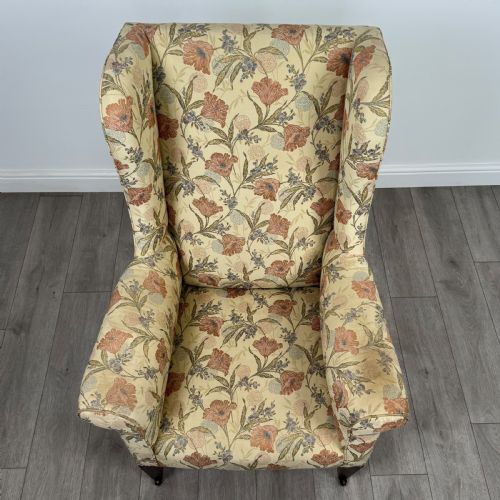 ANTIQUE 19TH CENTURY WINGBACK ARMCHAIR IN MAHOGANY - ADDITIONAL PHOTO 11