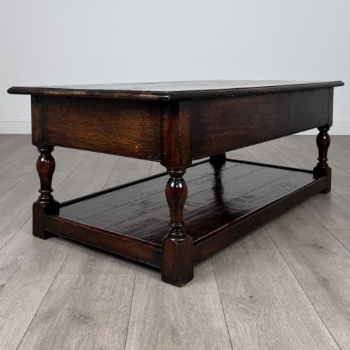 ANTIQUE 20TH CENTURY FINE QUALITY OAK COFFEE TABLE - ADDITIONAL PHOTO 3