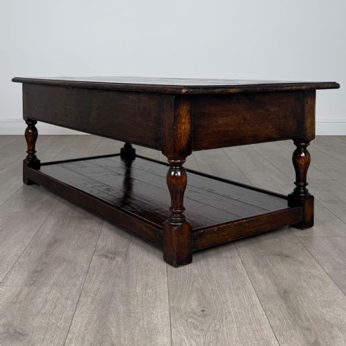 ANTIQUE 20TH CENTURY FINE QUALITY OAK COFFEE TABLE - ADDITIONAL PHOTO 5
