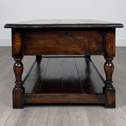 ANTIQUE 20TH CENTURY FINE QUALITY OAK COFFEE TABLE - ADDITIONAL PHOTO 6