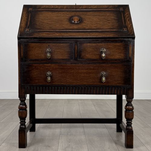 antique 20th century good quality bureau in oak - CATEGORY: ANTIQUE BUREAU - DATED EDWARDIAN