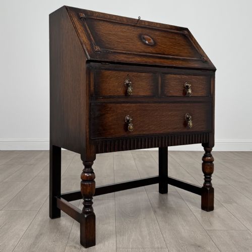 ANTIQUE 20TH CENTURY GOOD QUALITY BUREAU IN OAK - ADDITIONAL PHOTO 8
