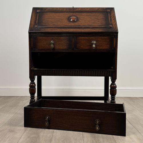 ANTIQUE 20TH CENTURY GOOD QUALITY BUREAU IN OAK - ADDITIONAL PHOTO 11