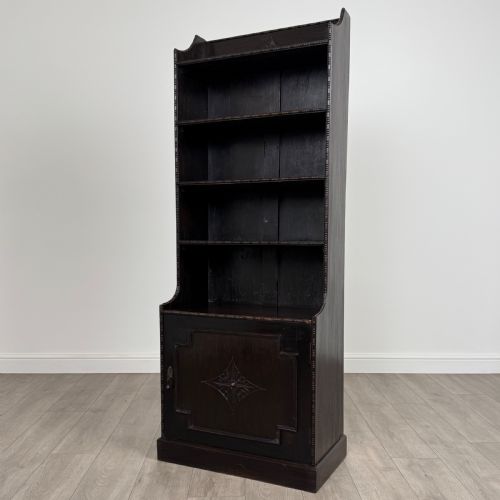 ANTIQUE 20TH CENTURY OPEN BOOKCASE IN OAK - ADDITIONAL PHOTO 3