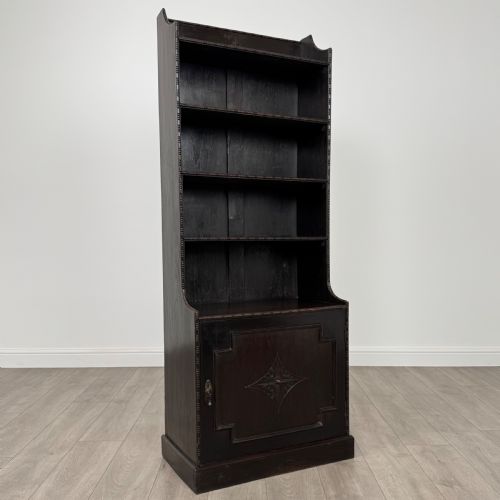 ANTIQUE 20TH CENTURY OPEN BOOKCASE IN OAK - ADDITIONAL PHOTO 9