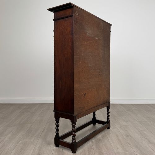 ANTIQUE 19TH CENTURY FINE QUALITY DISPLAY CABINET IN OAK - ADDITIONAL PHOTO 6