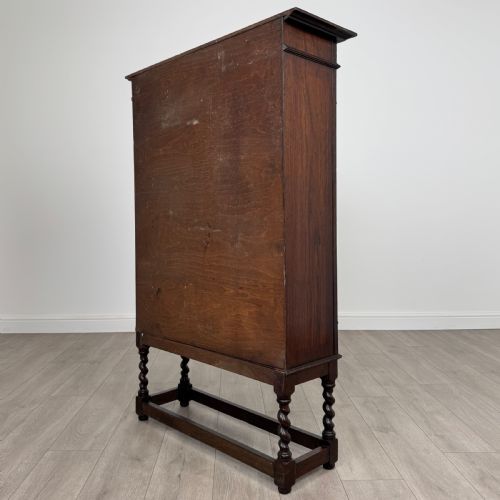 ANTIQUE 19TH CENTURY FINE QUALITY DISPLAY CABINET IN OAK - ADDITIONAL PHOTO 8