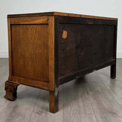 ANTIQUE 20TH CENTURY LOW CHEST OF DRAWERS IN OAK - ADDITIONAL PHOTO 3