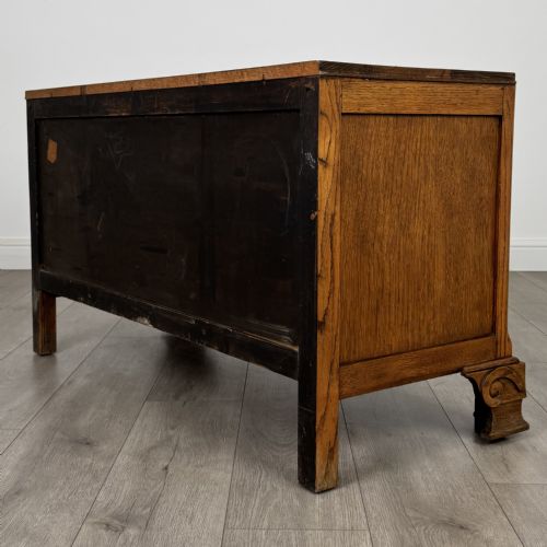 ANTIQUE 20TH CENTURY LOW CHEST OF DRAWERS IN OAK - ADDITIONAL PHOTO 5