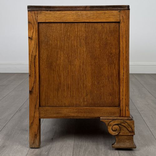 ANTIQUE 20TH CENTURY LOW CHEST OF DRAWERS IN OAK - ADDITIONAL PHOTO 6